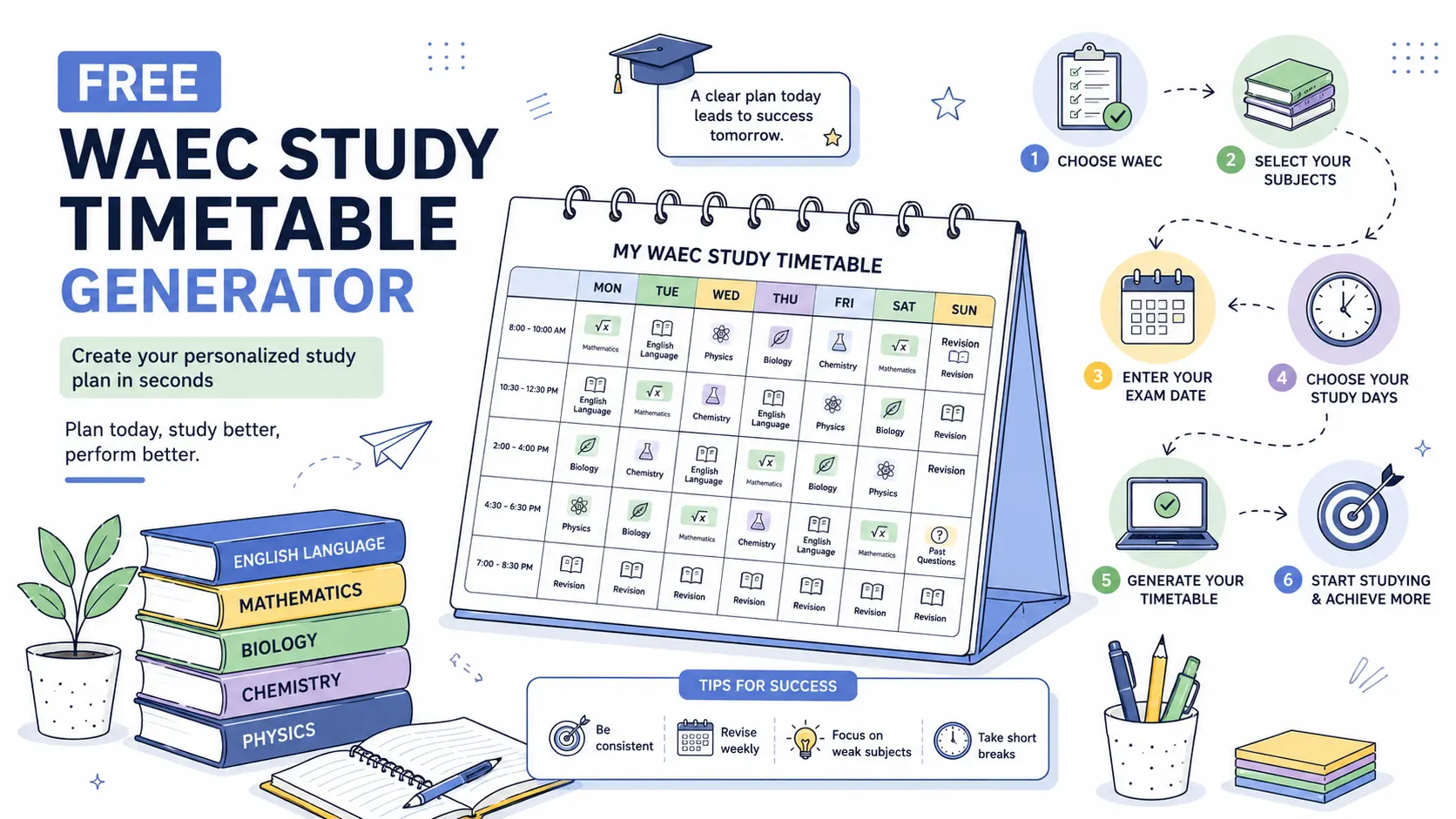 Free WAEC Study Timetable Generator (2026 Guide)
